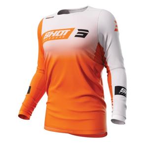 Camiseta motocross Shot Contact Scope blanco-naranja liquidación