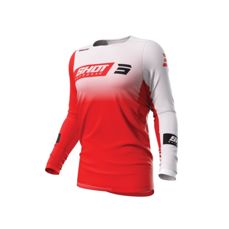 Maillot motocross Shot Contact Scope rojo y blanco liquidación