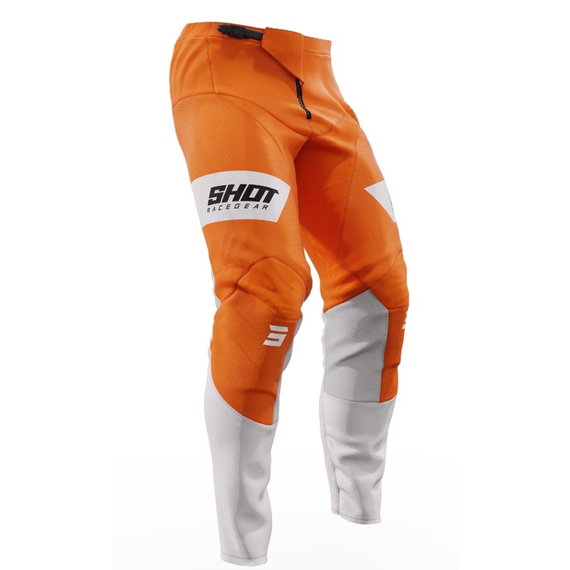 Pantalón Motocross Shot Contact Scope blanco-naranja liquidación