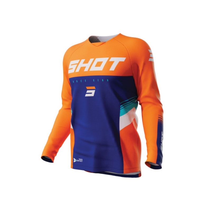 Maillot motocross Shot Contact Tracer azul-naranja liquidación