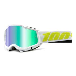 Gafas de moto 100% ACCURI 2 Payeto negro-amarillo-blanco (plexi verde)