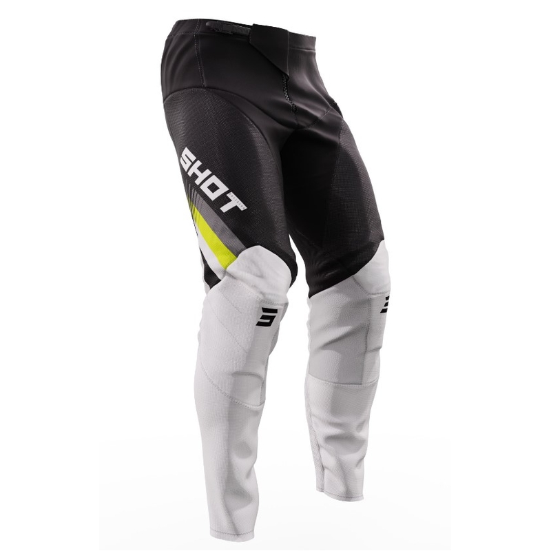 Pantalones motocross Shot Contact Tracer negro-blanco-amarillo fluo liquidación
