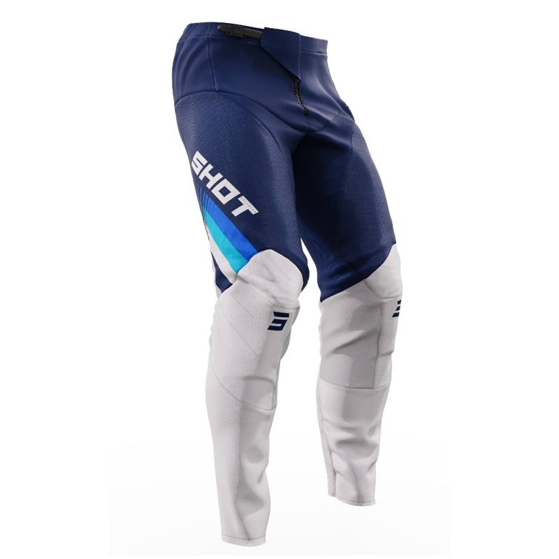 Pantalón motocross Shot Contact Tracer blanco-azul liquidación