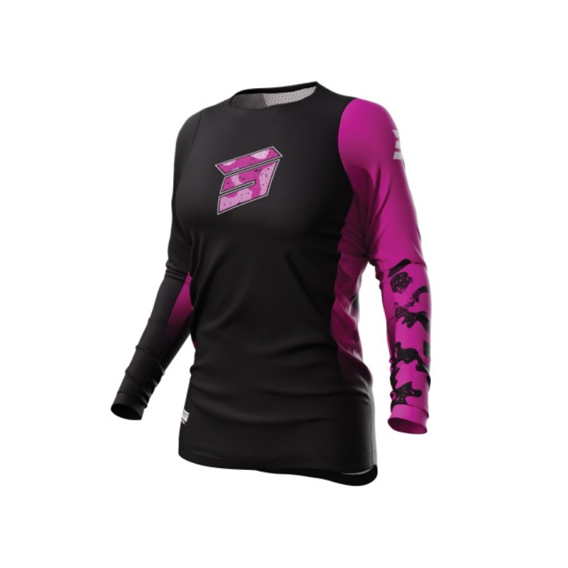 Maillot motocross mujer Shot Contact Shelly 2.0 negro y rosa liquidación