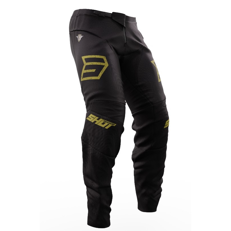 Pantalones motocross Shot Devo Army negro-dorado liquidación