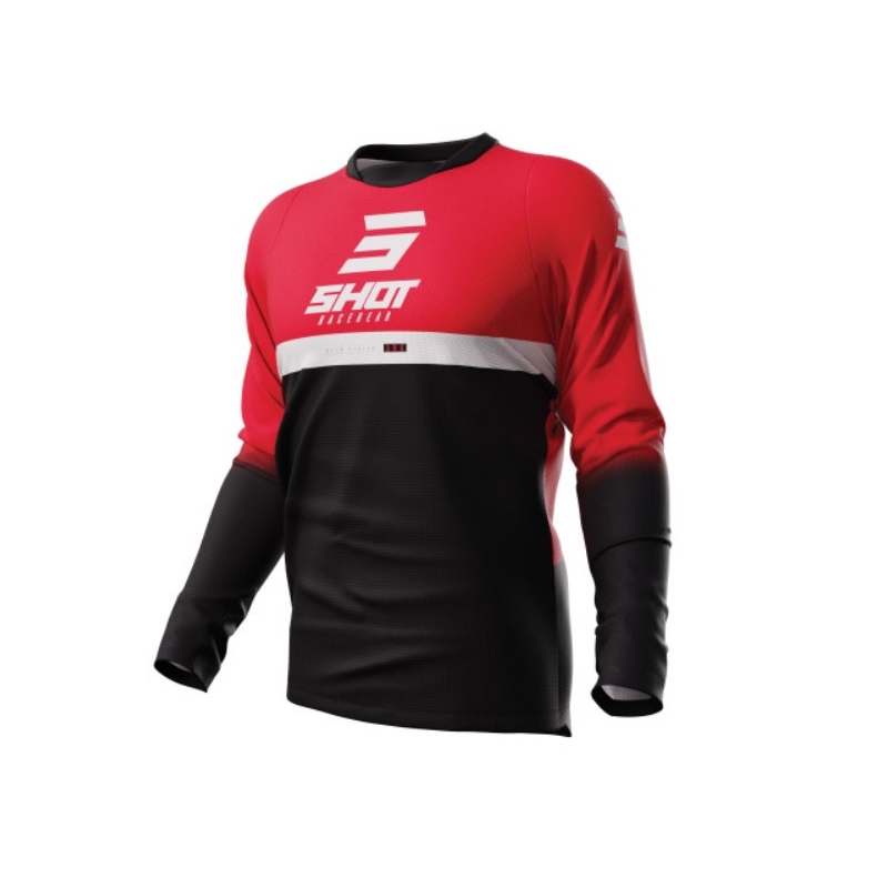 Maillot motocross Shot Devo Reflex negro-rojo liquidación