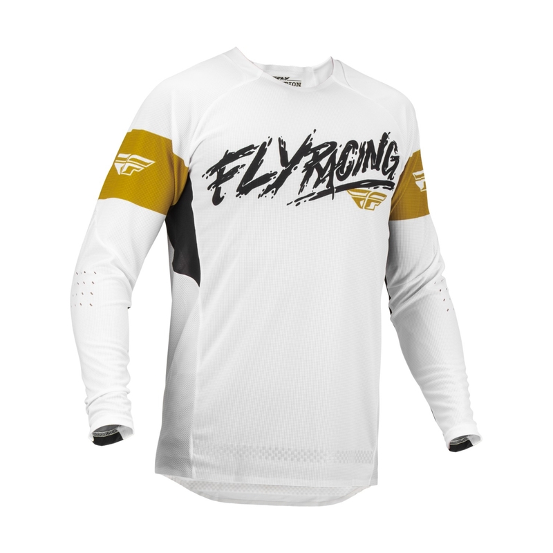 Motokrosový dres FLY Racing Evolution DST. bílo-černo-zlatý výprodej