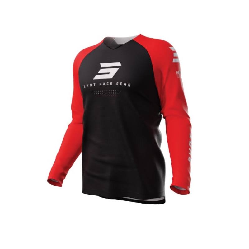 Maillot motocross Shot Raw Escape negro-rojo liquidación