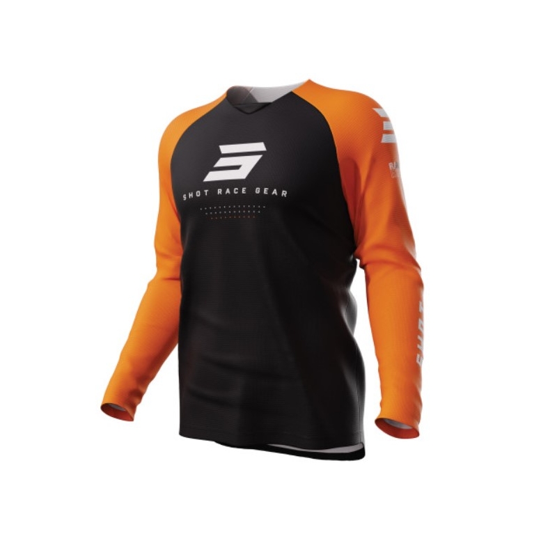 Maillot motocross Shot Raw Escape negro-naranja liquidación