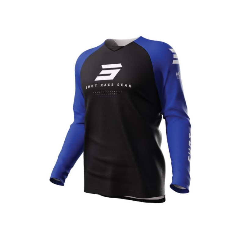 Maillot motocross Shot Raw Escape negro y azul liquidación