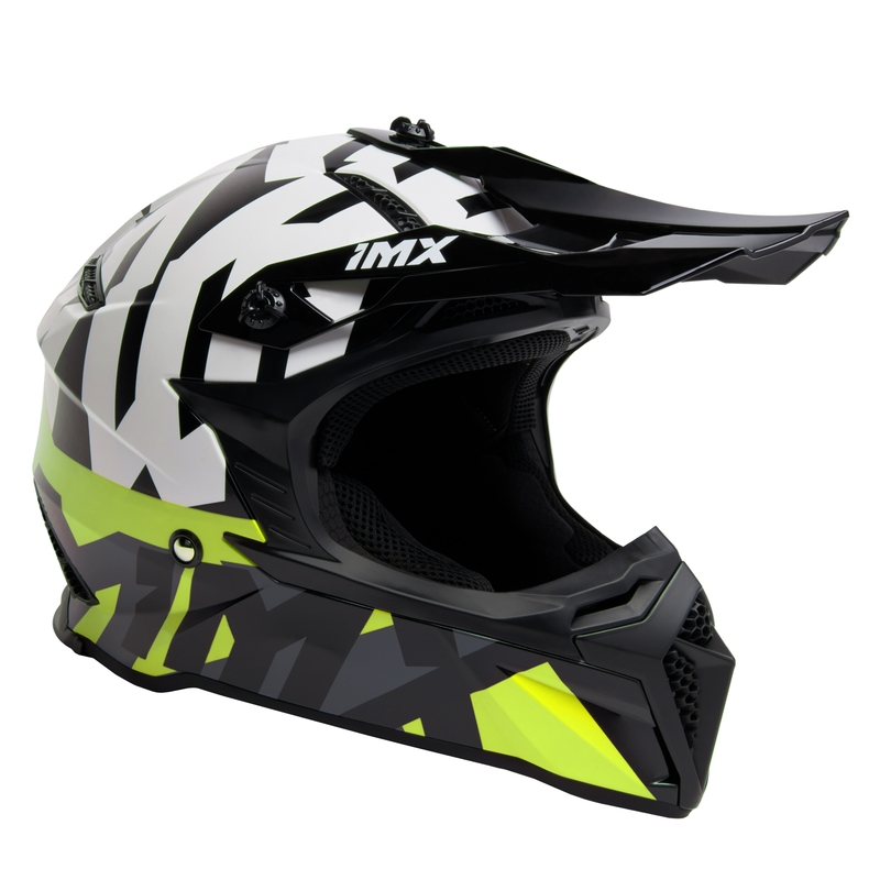 Motokrosová přilba iMX FMX-02 černo-bílo-fluo žlutá