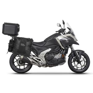 Complete set of SHAD TERRA TR40 adventure saddlebags and SHAD TERRA BLACK aluminium 55L topcase, including mounting kit SHAD HONDA NX 750 X 2021-