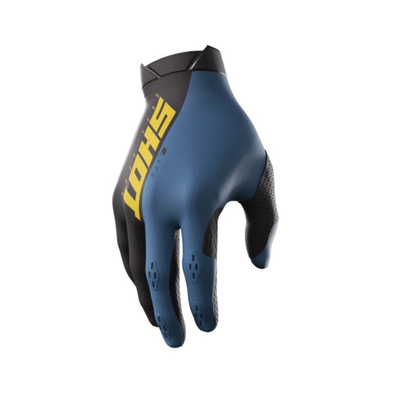 Guantes de motocross Shot Lite negro-amarillo-azul liquidación