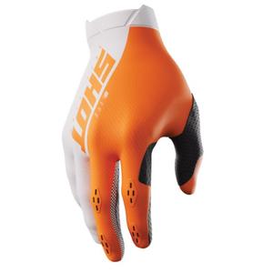 Guantes de motocross Shot Lite blanco-naranja liquidación
