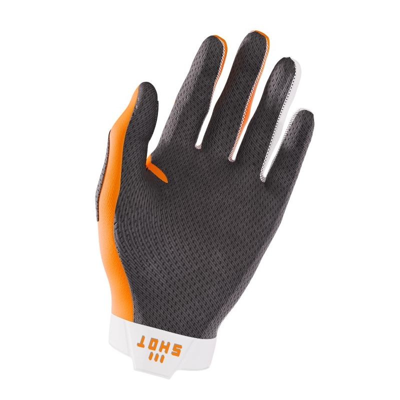 Guantes de motocross Shot Lite blanco-naranja liquidación