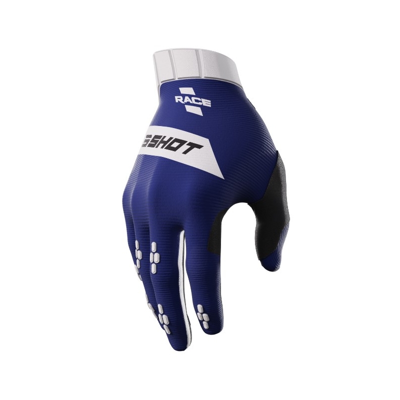 Guantes de motocross Shot Race blanco-azul