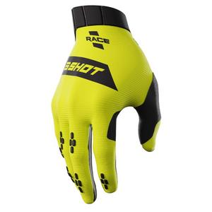 Guantes de motocross Shot Race negro-amarillo fluo liquidación
