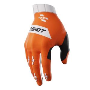 Guantes de motocross Shot Race blanco-naranja