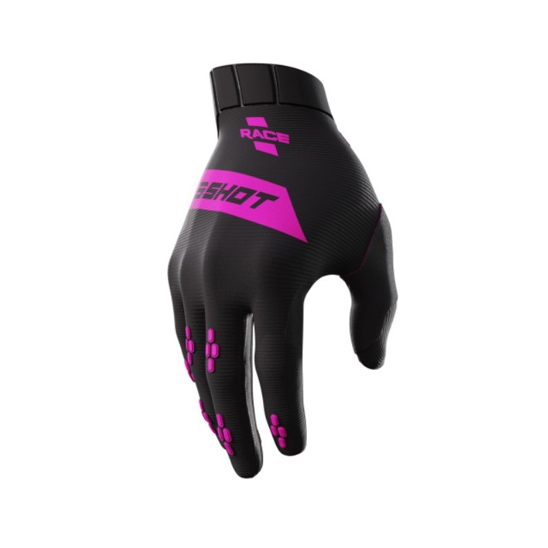 Guantes de motocross Shot Race negro y rosa liquidación