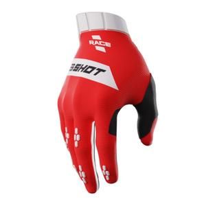 Guantes motocross Shot Race blanco-rojo