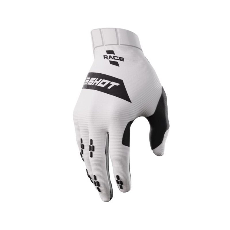 Guantes de motocross Shot Race blanco-negro