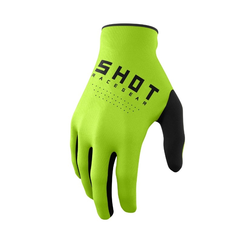Guantes de motocross Shot Raw negro-verde fluo liquidación