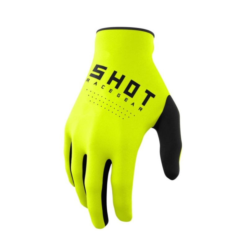 Guantes de motocross Shot Raw negro-amarillo fluo liquidación