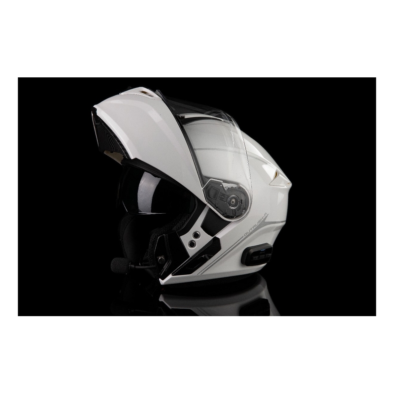 Casco con auriculares SENA Outrush R blanco brillante