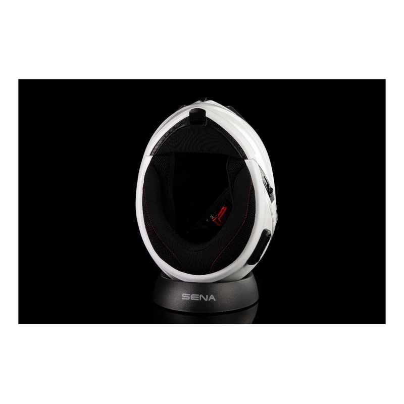 Casco con auriculares SENA Outrush R blanco brillante