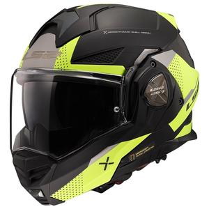 Casco de moto abatible LS2 FF901 Advant X Oblivion negro-amarillo fluo
