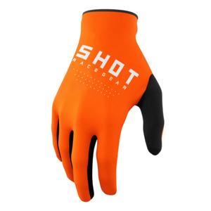 Guantes de motocross Shot Raw negro-blanco-naranja liquidación