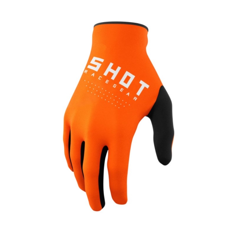 Guantes de motocross Shot Raw negro-blanco-naranja liquidación