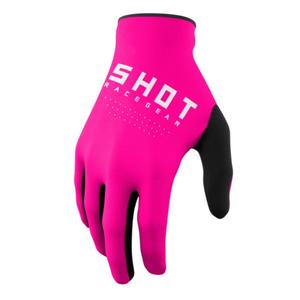 Guantes de motocross Shot Raw negro-blanco-rosa liquidación