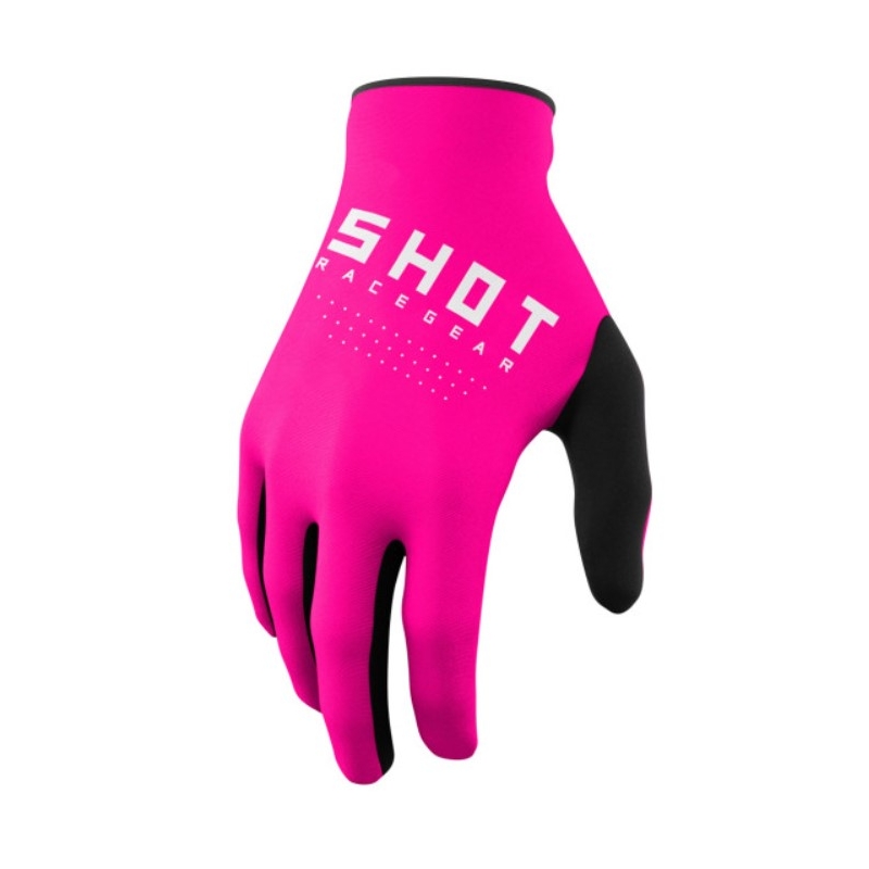 Guantes de motocross Shot Raw negro-blanco-rosa liquidación