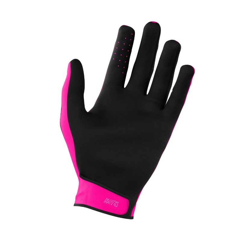 Guantes de motocross Shot Raw negro-blanco-rosa liquidación