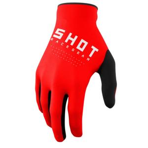 Guantes de motocross Shot Raw negro-blanco-rojo liquidación