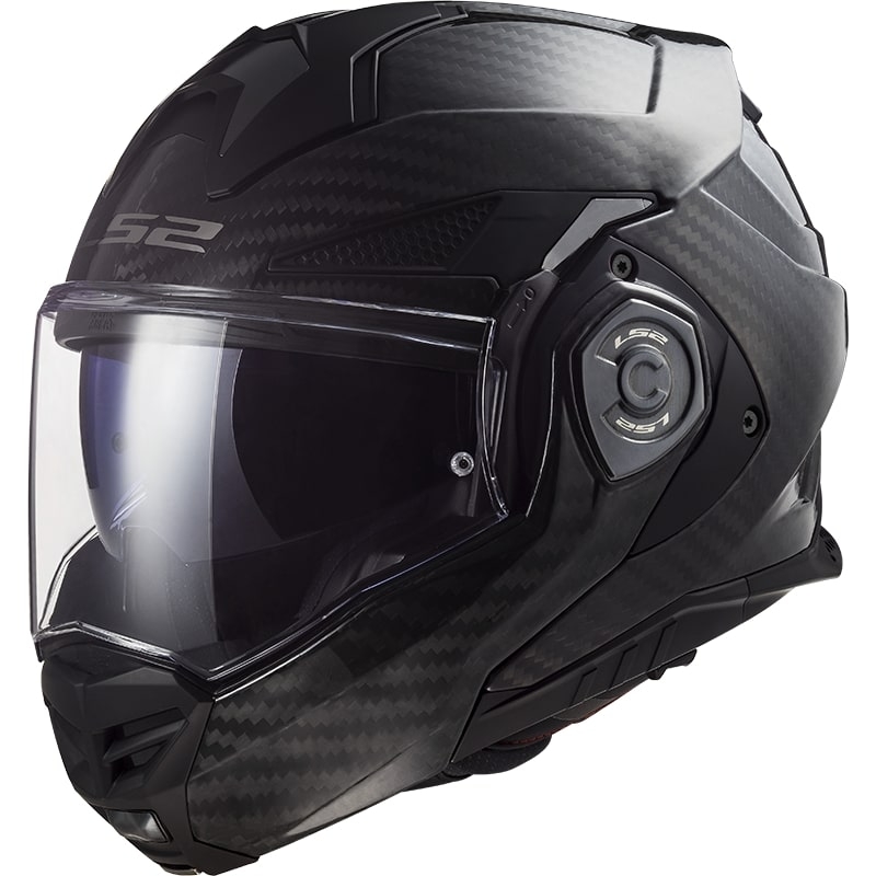 Casco de motocicleta abatible LS2 FF901 Advant X Solid Carbon negro