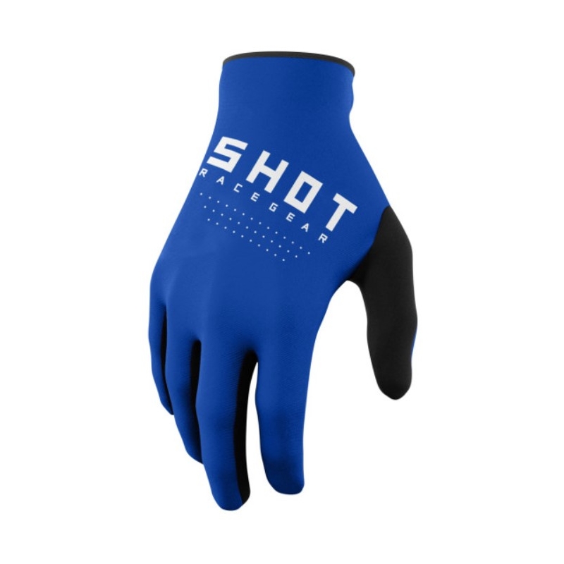 Guantes de motocross Shot Raw negro-blanco-azul liquidación