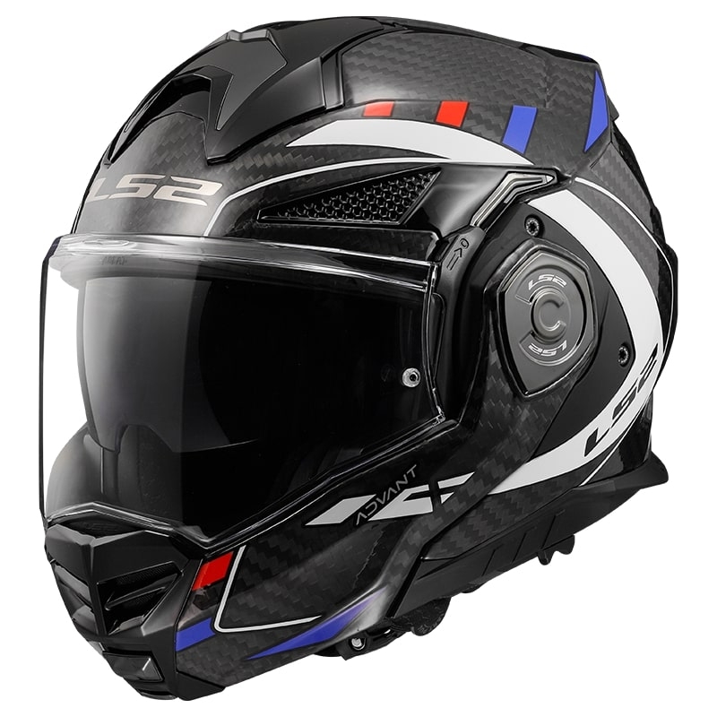 Casco de moto abatible LS2 FF901 Advant X C Future negro-blanco-azul