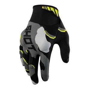 Guantes de motocross Shot Drift Camo negro-camuflaje-amarillo fluo liquidación