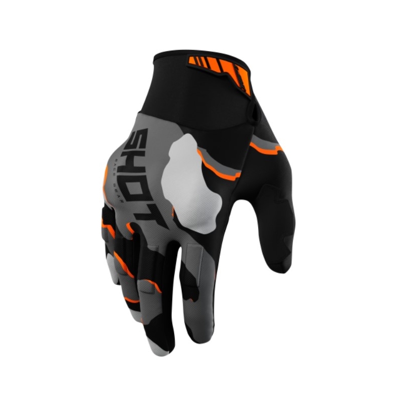 Guantes motocross Shot Drift Camo negro-camuflaje-fluo naranja liquidación