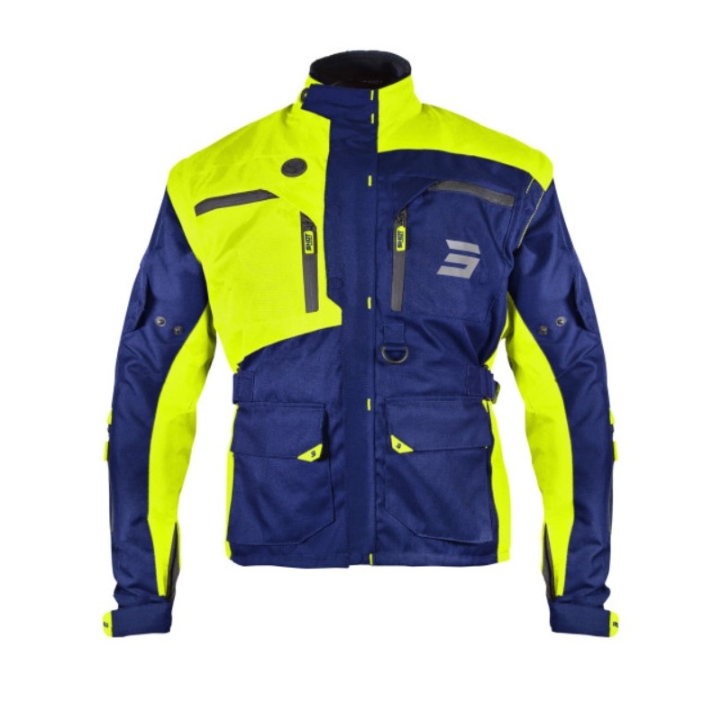 Chaqueta de moto Shot Racetech azul-fluo amarillo