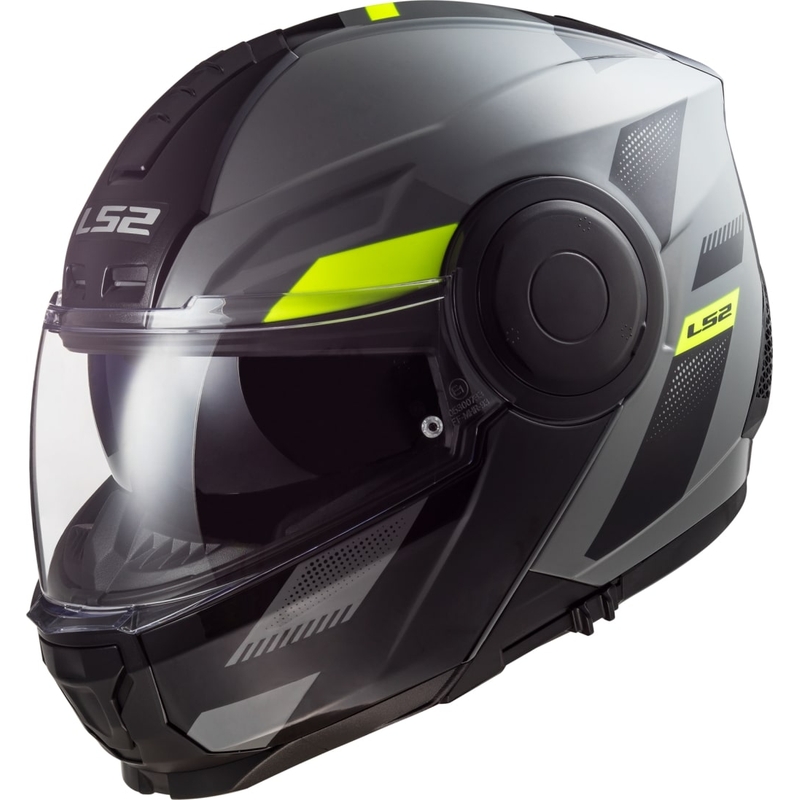 Casco de moto abatible LS2 FF902 Scope Max Nardo gris-amarillo fluo