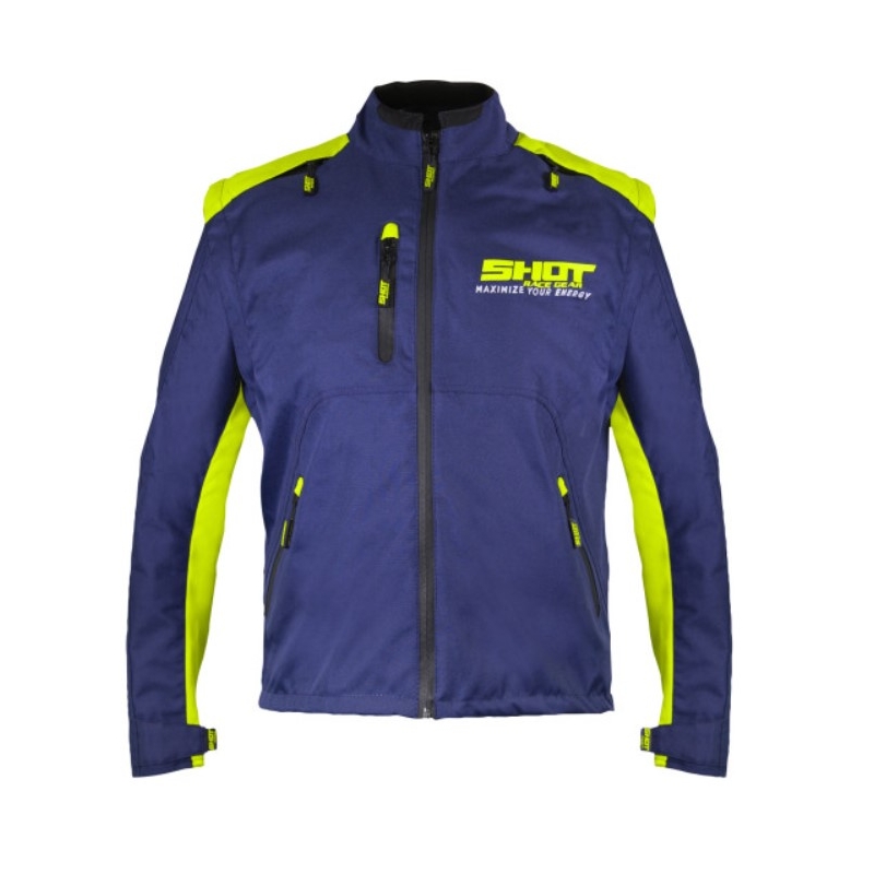 Chaqueta de moto Shot Contact Assault azul-amarillo fluo liquidación