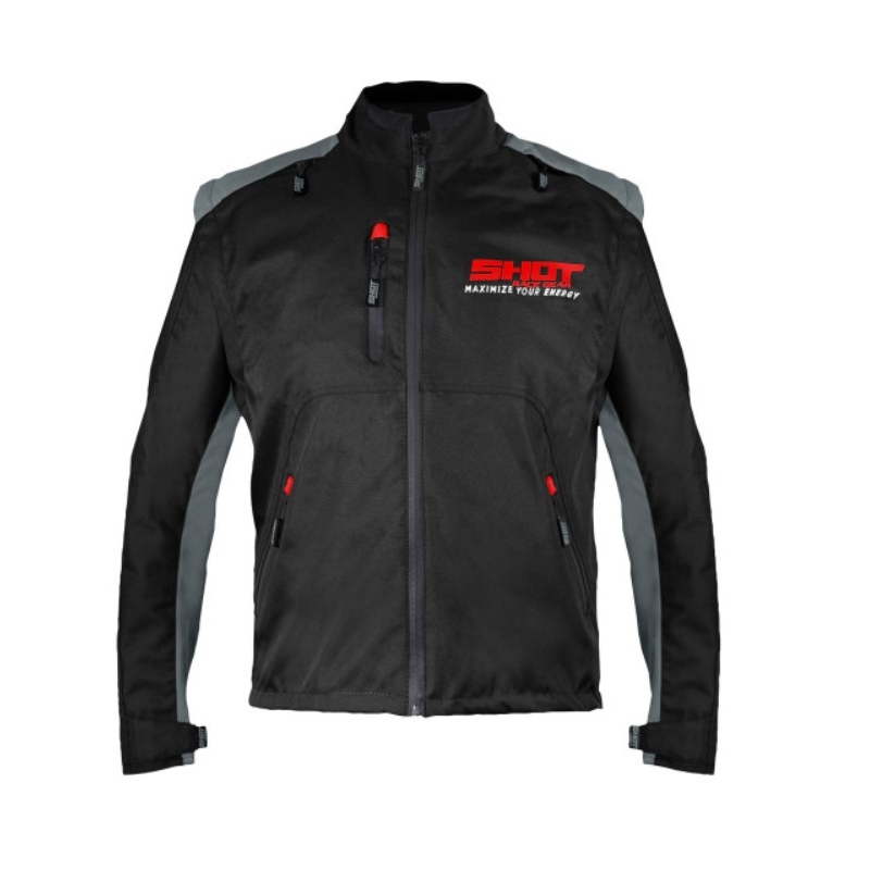 Chaqueta de moto Shot Contact Assault negra y roja liquidación