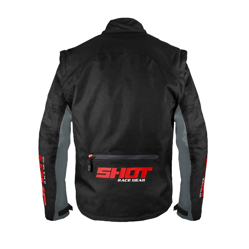Chaqueta de moto Shot Contact Assault negra y roja liquidación