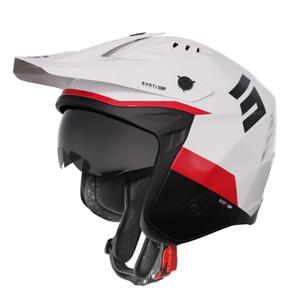 Casco de moto Trucos de salto negro-rojo-blanco