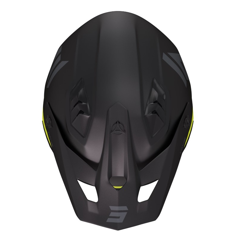 Casco de moto Shot Jump Tricks negro-fluo amarillo