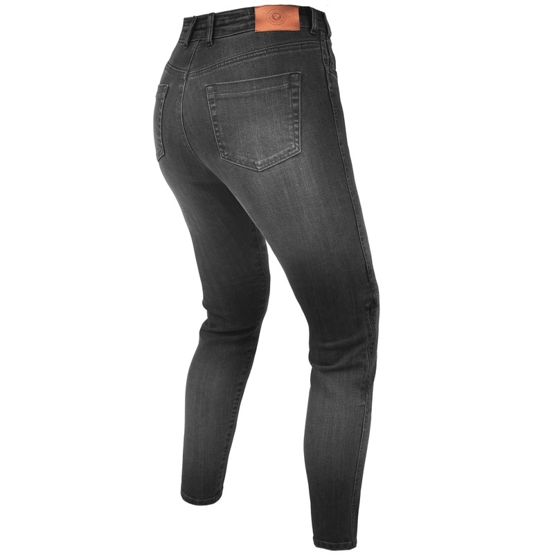 Vaqueros de moto negros lavados Rebelhorn Classic III SF para mujer liquidación