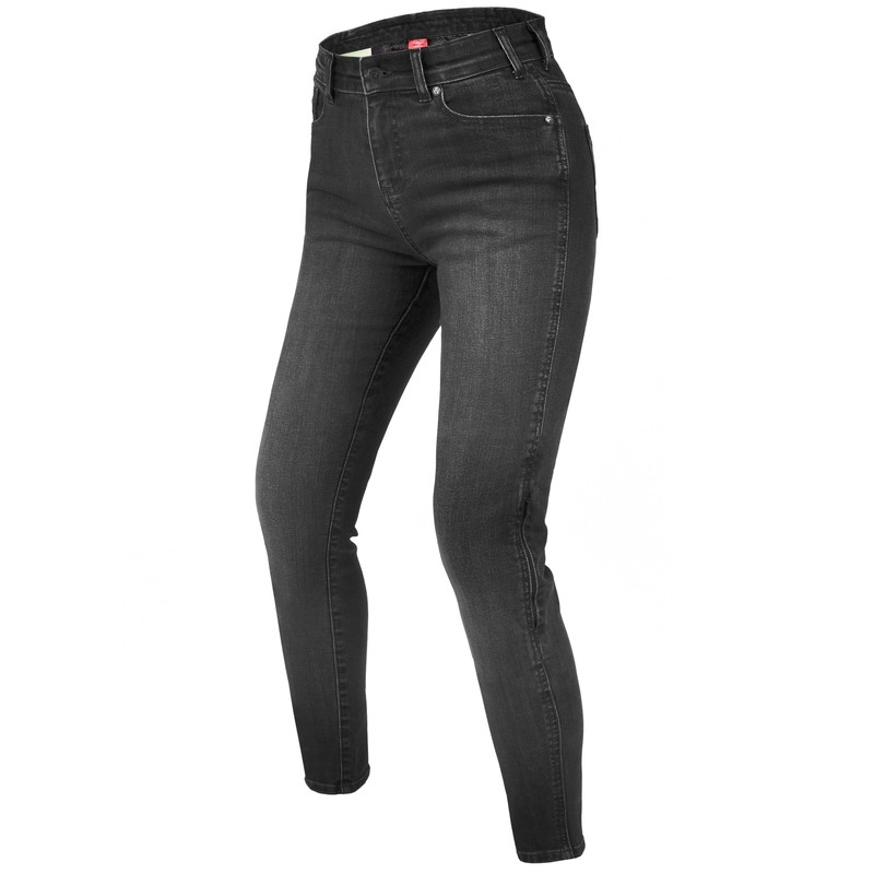 Vaqueros de moto negros lavados Rebelhorn Classic III SF para mujer liquidación